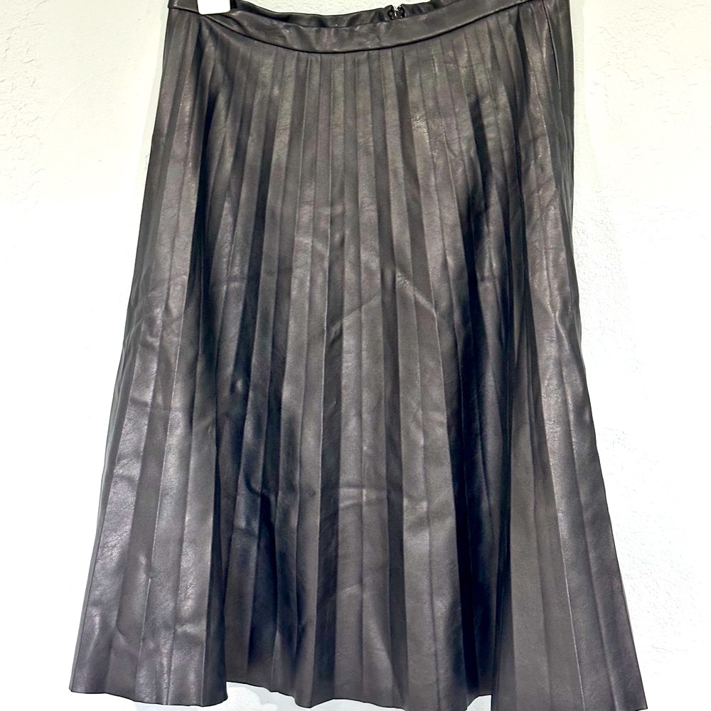 J. Crew Black Pleated Midi Skirt